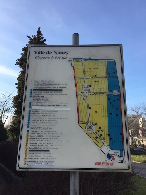 Ville de Nancy - Plan du cimeti&eagrave;re de Preville