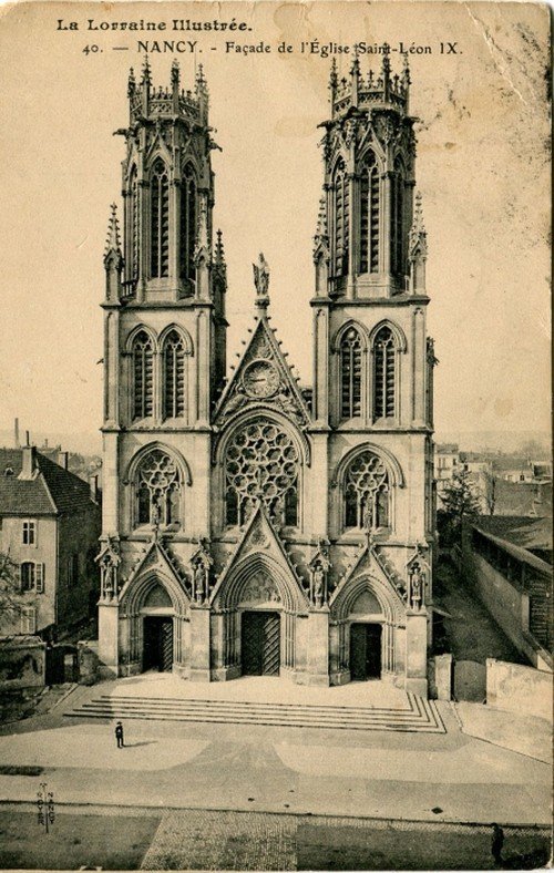 Ville de Nancy - Carte postale de l'église Saint-Léon